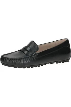 Caprice Damen Mokassins aus Leder Elegant, Schwarz , 37 EU