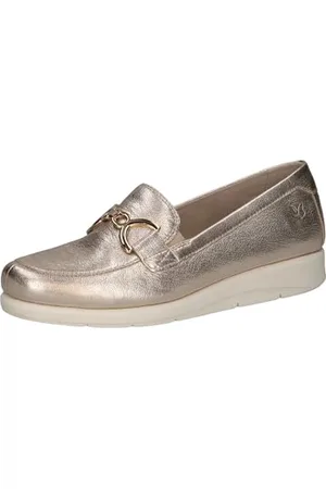 Caprice Damen Slipper aus Leder mit Keilabsatz, Metallisch ( .), 41 EU
