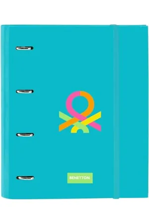 Safta BENETTON SUMMER Ordner mit 4 Ringen, 35 cm, mit 100 A4-Blättern, ideal für Kinder verschiedener Altersgruppen, bequem und vielseitig, Qualität und Widerstandsfähigkeit, 27 x 3,5 x 32 cm, , M