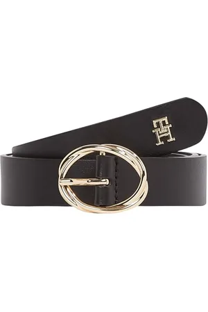 Tommy Hilfiger Damen Gürtel Chic 2,5 cm Ledergürtel, Schwarz (Black), 75 cm