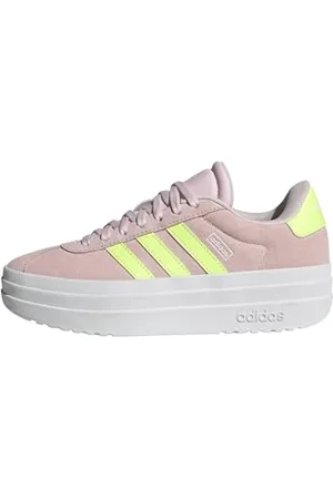 adidas VL Court Bold Shoes JUNIOR Sneaker, Clear pink/HI-Res Yellow S19/ftwr White, 22 EU