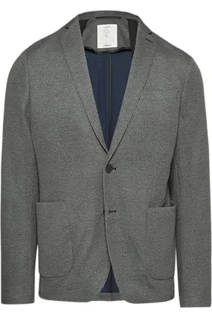 QS by s.Oliver Herren 2151183 Anzug Sakko S.OJOGG, Slim Fit, Grau/Schwarz 98A1, 48