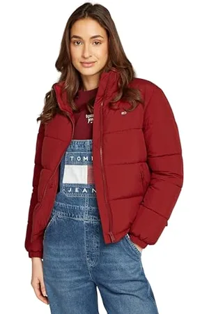 Tommy Hilfiger Damen Steppjacke Essential Puffer mit Kragen, (Regatta Red), XXS