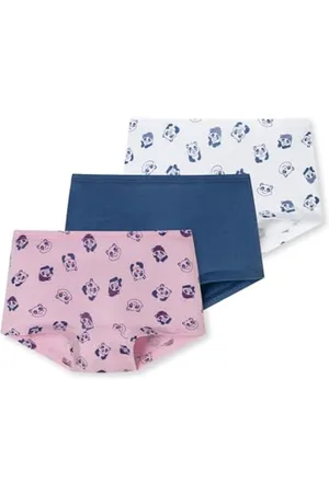 Schiesser Mädchen 3 Pack Shorts hohe Passform-95/5 Organic Bio Baumwolle-Größe 140 Unterwäsche, , 92