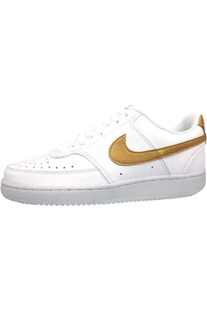 Nike Damen Court Vision Low Next Nature Sneaker, Weiß/Metallic Gold-White, 40 EU