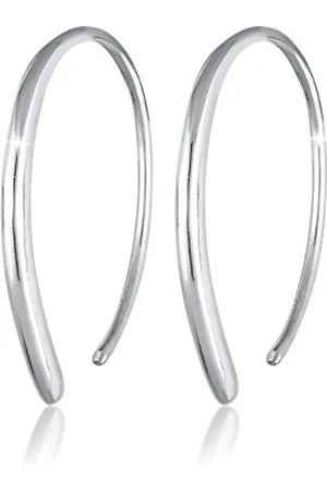 Elli Creolen 925 Damen Ohrringe für Frauen Kreolen Offen Oval Durchmesser 15-23mm Hoops 312741117