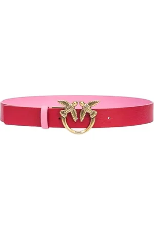 Pinko Damen Love Berry H3 Belt Leder mit Seide Gürtel, , M