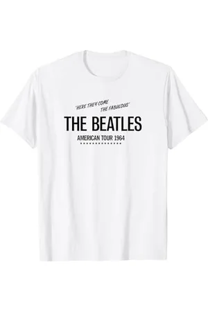 The Beatles American Tour 1964 Stadtdaten T-Shirt (Weiß, S)
