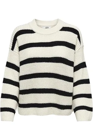 JDY Damen justy L/S Stripe Knt Noos Jumper Pullover, Eggnog, S EU
