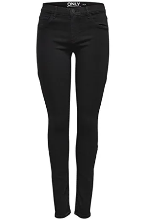 ONLY Damen Onlrain Reg Skinny Cry6060 Noos Jeans, Black Denim, L / 32L