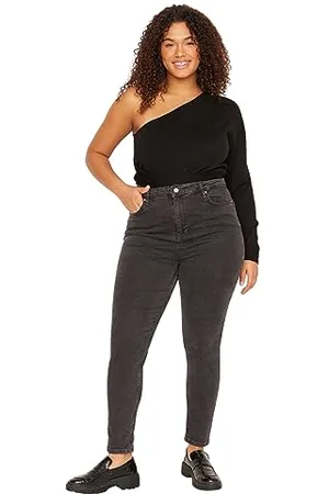 Trendyol Damen Gerade Hohe Taille Plus-Size-Jeans Jeans, , 42 Große Größen EU