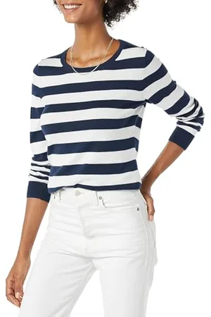 Amazon Damen Leichter, Langärmeliger Pullover Mit Rundhalsausschnitt (Erhältlich in Übergröße), , S