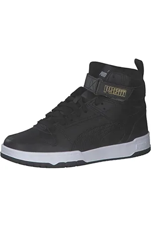 PUMA Rbd Game Jr Sneaker, Black Black Team Gold, 38.5 EU