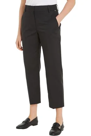 Tommy Hilfiger Damen Chino Hose Slim Fit, Schwarz (Black), 38