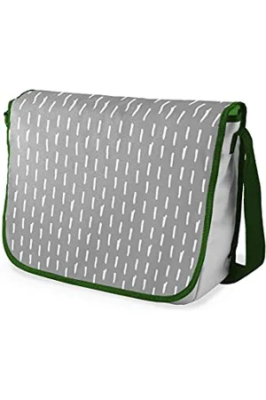 Bonamaison Le Jardin du Lin Digital Bedruckte Messenger Schultaschen mit Khaki Riemen für Mädchen und Jungen, Zurück zur Schule, Kuriertaschen für Schüler, Umhängetaschen, Größe: 29x36 Cm