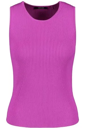 Taifun Damen Top aus Rippstrick ärmellos unifarben 40
