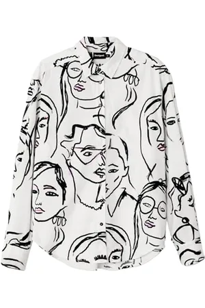 Desigual Damen Woman Woven Shirt Long Sleeve Blouse, , XL EU