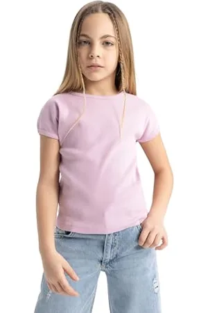 DeFacto Mädchen T-Shirt - Trendige T Shirts für Kinder - Mädchen T-Shirts für Mädchen -Tshirts Mädchen