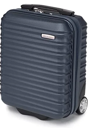Wittchen Reisekoffer Kleinkoffer Kabinengepäck Handgepäck Rollkoffer Hartschale aus ABS mit 2 Standard-Rollen Reißverschluss Teleskopgriff Groove Line Kleinkoffer XXS Marineblau