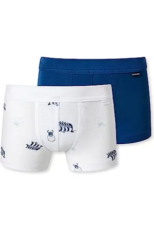 Schiesser Jungen 2 Pack Short mit weichem Bündchen Unterwäsche Feinripp-100% Organic Bio Baumwolle-Größe 92 bis 140 Boxershorts, , 98 (2er Pack)