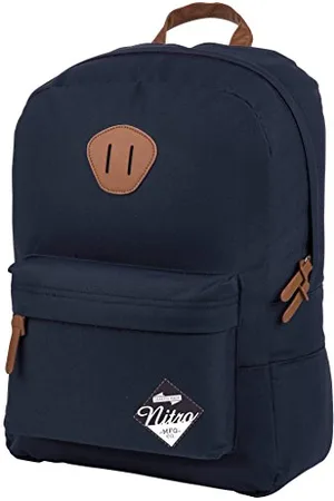 Nitro 878051 Urban Classic, Old School Daypack mit gepolstertem Laptopfach, urbaner Streetpack, Alltagsrucksack, Schulrucksack, Schoolbag, Indigo, 20 L
