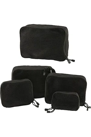 Brandit US Cooper Packing Cubes (black) für Reisen und Outdoor-Abenteuer, 4-teiliges Taschenset für Kleidung, Schuhe und Ausrüstung, platzsparender Gepäck-Organizer für Rucksack und Koffer