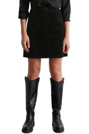Marc O’ Polo Marc OߴPolo Damen Minirock aus Cord High Waist, Schwarz (Black), 34