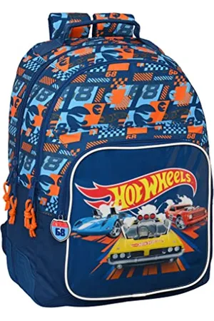 Safta Unisex Kinder M773 HOT Wheels Speed Club Schulrucksack, ideal verschiedener Altersgruppen, bequem und vielseitig, Qualität und Widerstandsfähigkeit, 32 x 15 x 42 cm