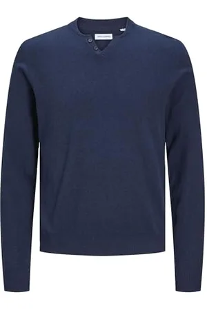 JACK & JONES Herren JJEEMIL Knit Split Neck SN Strickpullover, ,XS