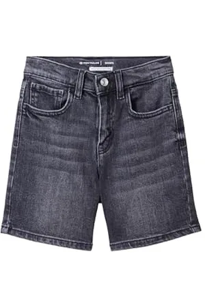 TOM TAILOR Jungen Kinder Jeans Shorts, used light stone grey denim, 128