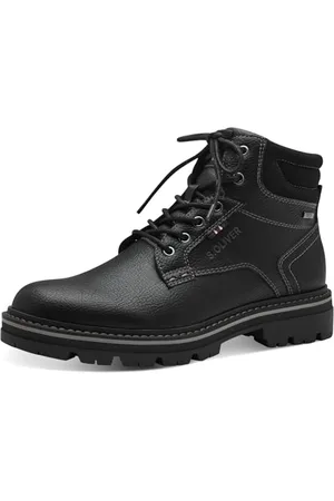QS by s.Oliver Herren Stiefel zum Schnüren Wasserabweisend Vegan, (Black), 41 EU