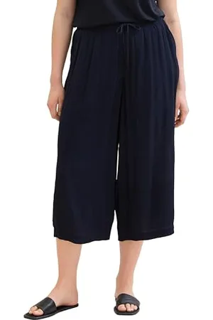TOM TAILOR Damen Plussize Culotte Crinkle Hose, sky captain blue, 44/28