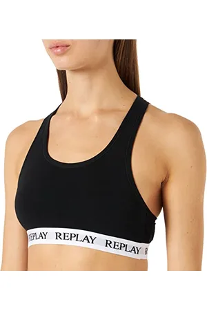 Replay Damen Bralette Sport-BH, (Schwarz), S