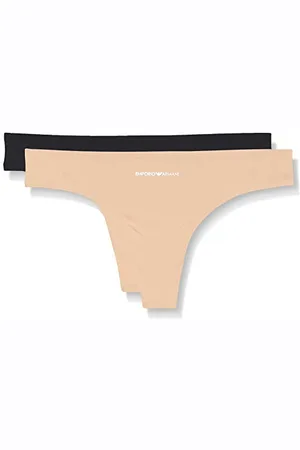 Emporio Armani Damen Bi-Pack Thong Basic Bonding Microfiber Unterwäsche, , M