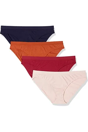Amazon Damen Gerippter Bikini-Slip, 4er-Pack, , 38