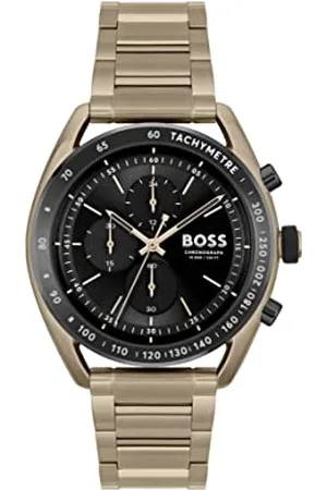HUGO BOSS Chronograph Quarz Uhr für Herren Kollektion Center Court mit Beiges Edelstahlarmband - 1514027