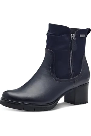 Jana Damen Stiefeletten mit Absatz mit Reißverschluss Vegan, Blau , 39 EU