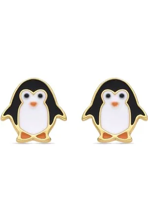 Luxenter Pendientes Shuab de Plata de Ley 925 acabados en oro amarillo de 18k