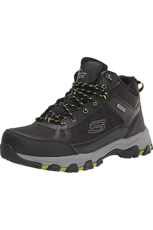 Skechers Herren SELMEN MELANO Trekking Shoes, Black Leather W/Synthetic & Mesh, 46 EU