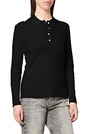 Lacoste Damen Langarm Slim Fit Poloshirt Schwarz 38