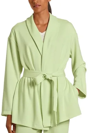 Calida Lounge Rosy Jacke mit Bindeband Damen, atmungsaktiv und temperaturausgleichend, pflegeleicht