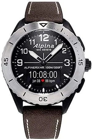 Alpina Herren Analog-Digital Quarz Uhr mit Leder Armband AL-284LBBW5SAQ6