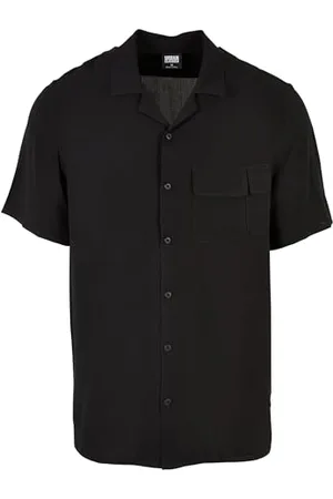 Urban classics Herren TB4916-Viscose Camp Shirt Hemd, Black, XL