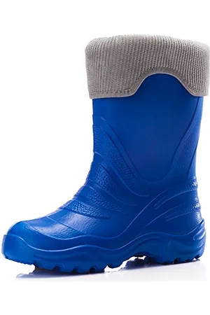 Ladeheid Kinder Mädchen Jungen federleichte Eva Thermo Gummistiefel gefüttert LA-861 (Blau2727c/Grau, 26/27 EU)