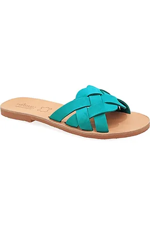 Emmanuela Handcrafted For You 36 Emmanuela Sandalen im antiken griechischen Stil, handgefertigte flache Riemchensandalen aus Leder mit offene Zehen, hochwertige Slide Sommerschuhe für Damen, beige weiß Sliders