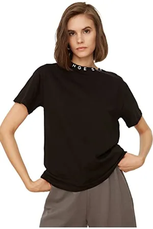 Trendyol Damen Steep Collar Basic Knitted T-shirt T Shirt, , XS EU