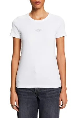 ESPRIT Damen 014ee1k326 T-Shirt, Weiß, XS EU