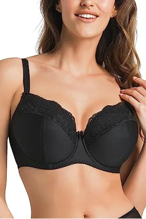 Teyli Damen BH mit Bügel - BH Gepolstert Bra - BH Grosse Grössen - BH Große Brüste - Komfort Starker Halt BH - Damen BHS Frauen Bramit Spitzenbesatz und markantem Rosenmotiv