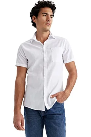DeFacto Herren R1706AZ Shirt, White, XXL