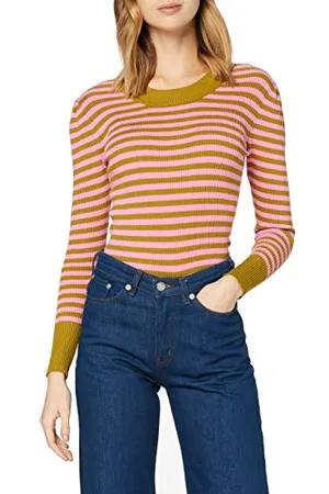 SPARKZ COPENHAGEN Damen Layla Striped Knit Jumper Pullover, , L